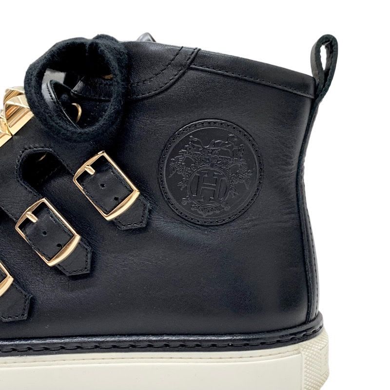 Hermes Lennox Sneakers High Cut Exlibris Studs Collier de Chien Leather — view 9