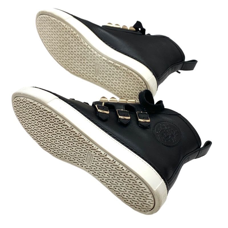 Hermes Lennox Sneakers High Cut Exlibris Studs Collier de Chien Leather — view 6