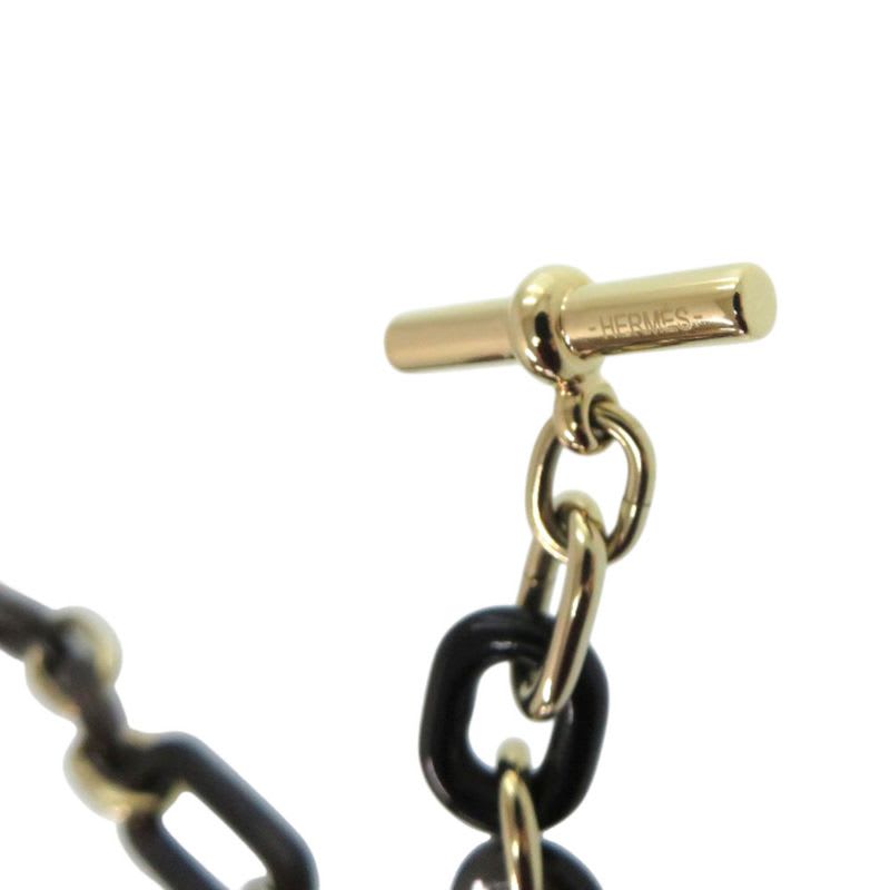 Hermes Resille Buffalo Horn GP Black Long Necklace 0252 — view 8