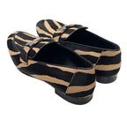 Hermes Paris Loafers Flat Shoes Moccasins Zebra Hhardware Haraco Brown — view 4