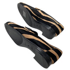 Hermes Paris Loafers Flat Shoes Moccasins Zebra Hhardware Haraco Brown — view 6