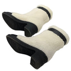 Chanel Boots Short Shoes Shearling White Black Coco Mark Logo — view 5