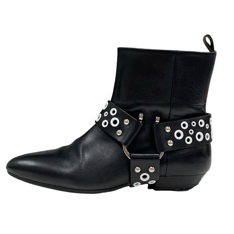 Louis Vuitton Rhapsody Line Boots Short Shoes Leather Black White Hole — view 3