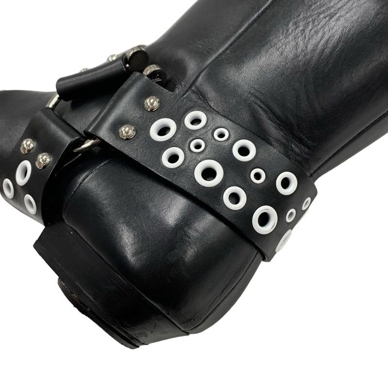 Louis Vuitton Rhapsody Line Boots Short Shoes Leather Black White Hole — view 9