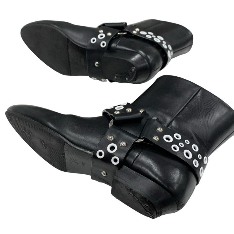 Louis Vuitton Rhapsody Line Boots Short Shoes Leather Black White Hole — view 6