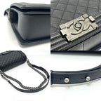 Chanel Shoulder Bag Boy 25 Caviar Leather Black — view 7
