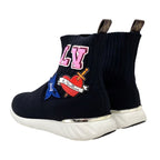 Louis Vuitton Black Heart Line Sneakers Shoes Socks Patch Knit — view 4