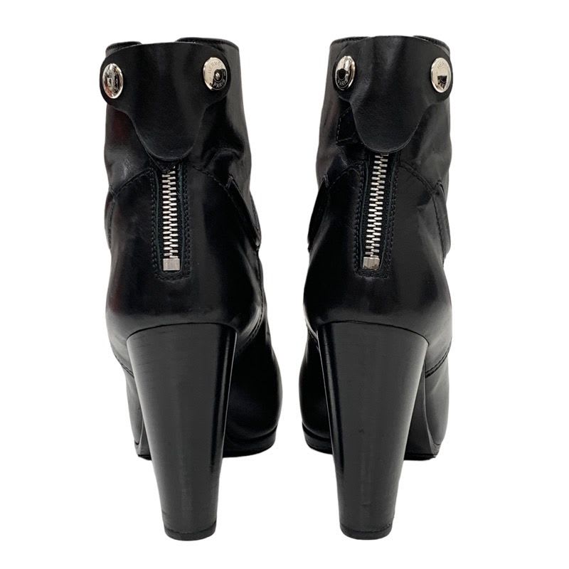 Hermes Boots Short Shoes Leather Black — view 4