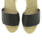 Hermes Tipoli Espadrilles Kelly Strap Wedge Sole Leather Black Silver Hardware — view 8