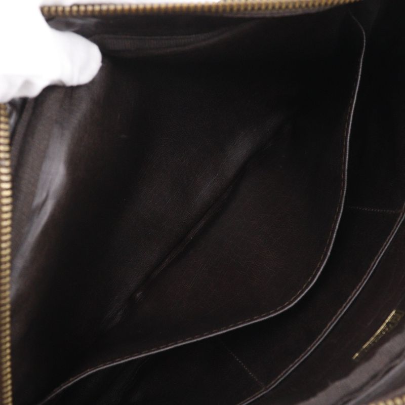 Fendi Zucca Nylon Canvas Leather Brown Shoulder Bag — view 6