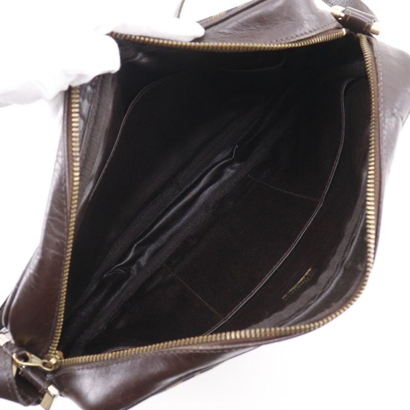 Fendi Zucca Nylon Canvas Leather Brown Shoulder Bag — view 5