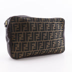 Fendi Zucca Nylon Canvas Leather Brown Shoulder Bag — view 3