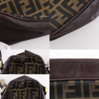 Fendi Zucca Nylon Canvas Leather Brown Shoulder Bag — view 8