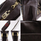 Fendi Zucca Nylon Canvas Leather Brown Shoulder Bag — view 9