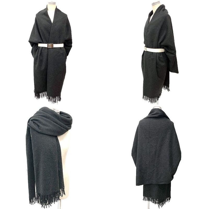 Hermes Super Large Cashmere Shawl Blanket Gray — view 2