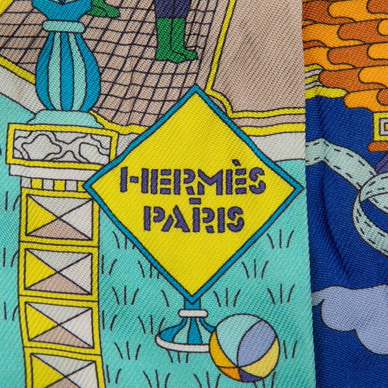 Hermes Twilly La Maison Des Carres Yellow Multicolor Silk — view 4