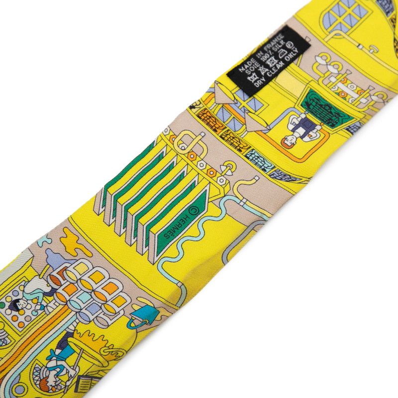 Hermes Twilly La Maison Des Carres Yellow Multicolor Silk — view 3