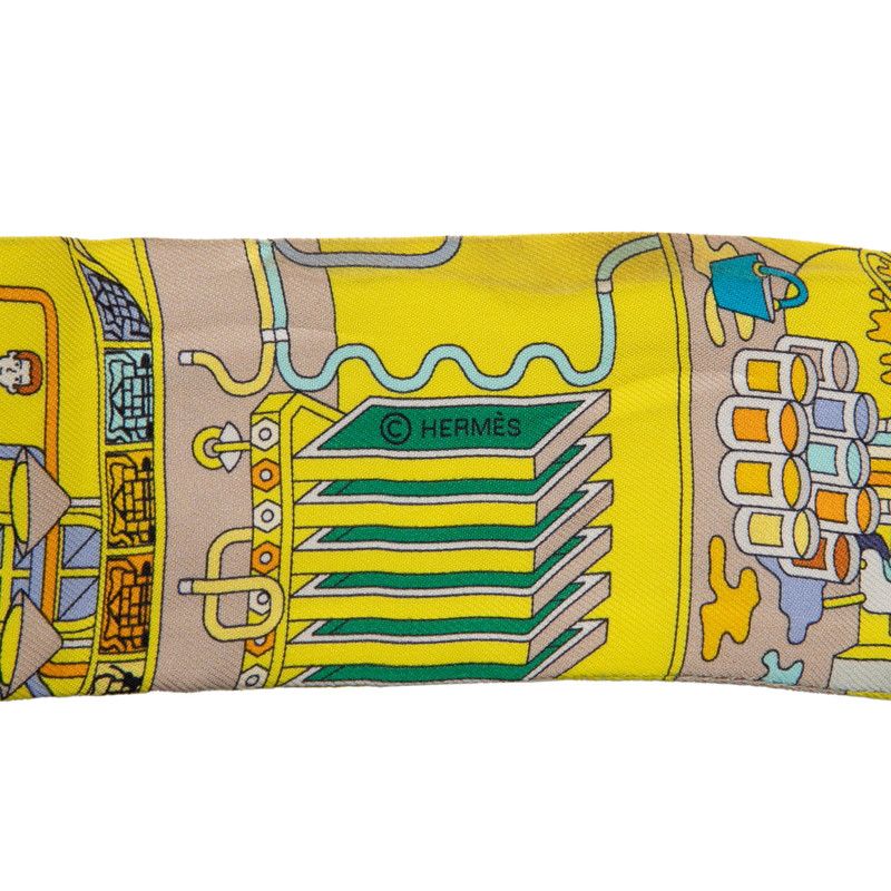 Hermes Twilly La Maison Des Carres Yellow Multicolor Silk — view 5