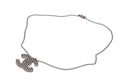 Chanel CC Logo Perforated Necklace Metal Silver