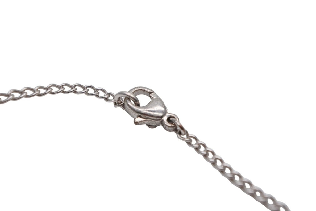 Chanel CC Logo Perforated Necklace Metal Silver — view 6