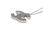 Chanel CC Logo Perforated Necklace Metal Silver — view 5
