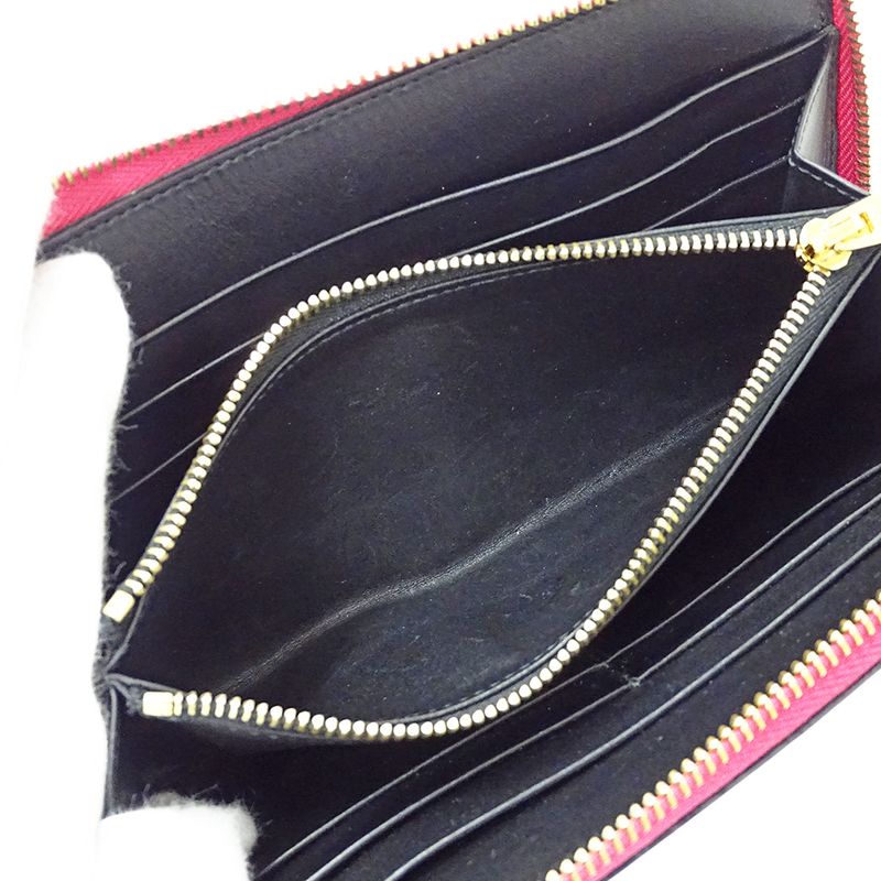 Loewe Wallet Long Repeat Leather Magenta Pink Round Zipper — view 7
