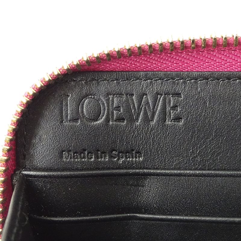 Loewe Wallet Long Repeat Leather Magenta Pink Round Zipper — view 5