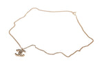 Chanel CC Logo Necklace 01 43.5 Metal Rhinestone Gold Black
