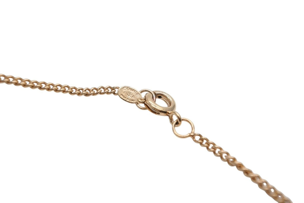 Chanel CC Logo Necklace 01 43.5 Metal Rhinestone Gold Black — view 6