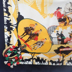 Hermes Carre 90 Ferea De Levlla Scarf Silk Black Yellow — view 5