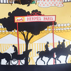 Hermes Carre 90 Ferea De Levlla Scarf Silk Black Yellow — view 6