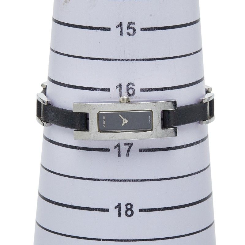 Gucci 3900 L Silver Black Stainless Steel Leather — view 7