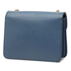Gucci Interlocking G Chain Shoulder Bag Blue Leather — view 2