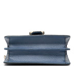 Gucci Interlocking G Chain Shoulder Bag Blue Leather — view 3