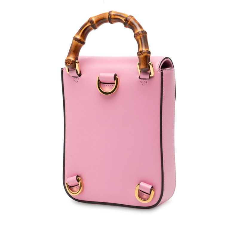 Gucci Bamboo Mini Rucksack Backpack Pink Leather — view 2