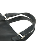 Prada Triangle Logo Plate Handbag Business Bag Black Saffiano Leather — view 8