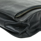 Prada Triangle Logo Plate Handbag Business Bag Black Saffiano Leather — view 4