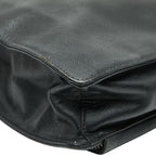 Prada Triangle Logo Plate Handbag Business Bag Black Saffiano Leather — view 7