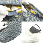 Christian Dior Trotter Oblique Saddle Bag Canvas Leather Navy — view 2