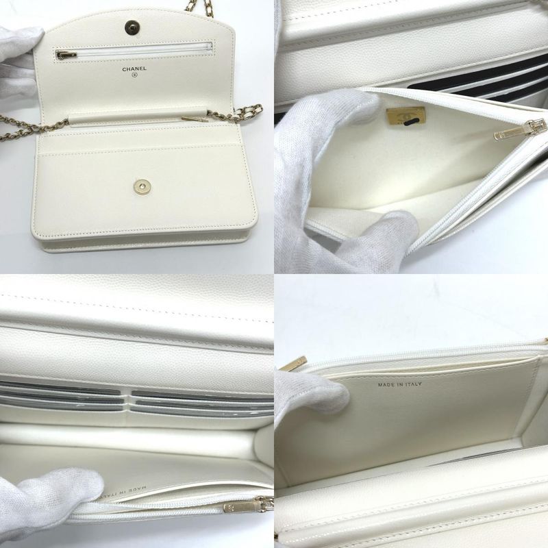 Chanel Shoulder Bag Ap4653 Caviar Leather White — view 8