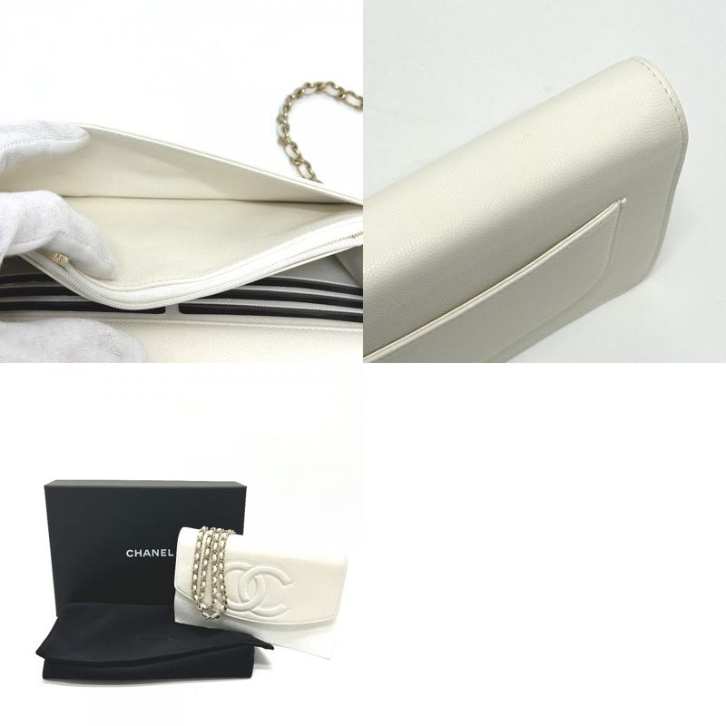 Chanel Shoulder Bag Ap4653 Caviar Leather White — view 9