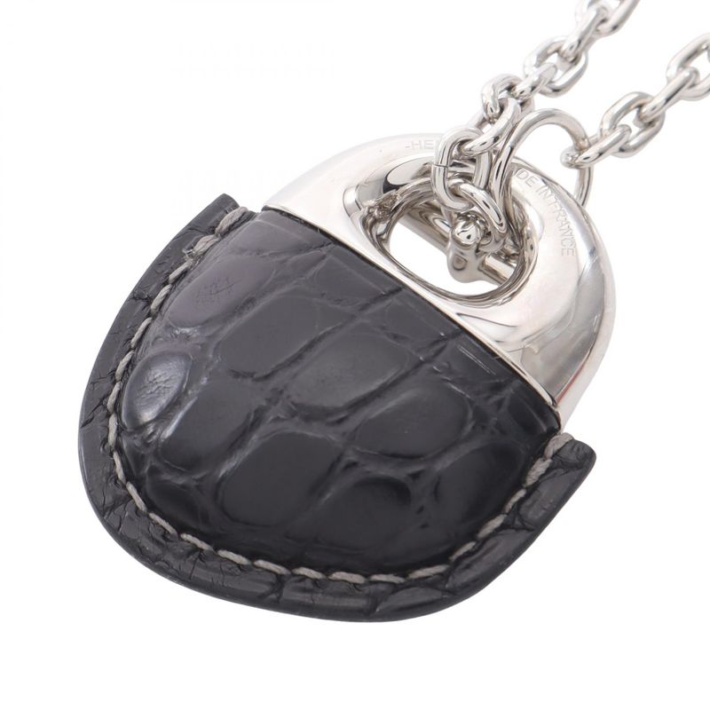 Hermes Necklace Gale Gene Stainless Steel Leather — view 3