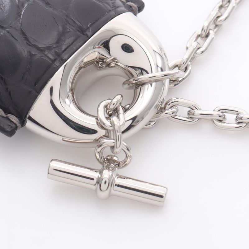 Hermes Necklace Gale Gene Stainless Steel Leather — view 5