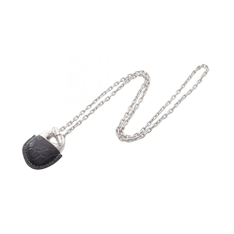 Hermes Necklace Gale Gene Stainless Steel Leather — view 4