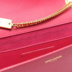 Saint Laurent Paris Shoulder Bag Betty Magenta Leather Chain — view 9