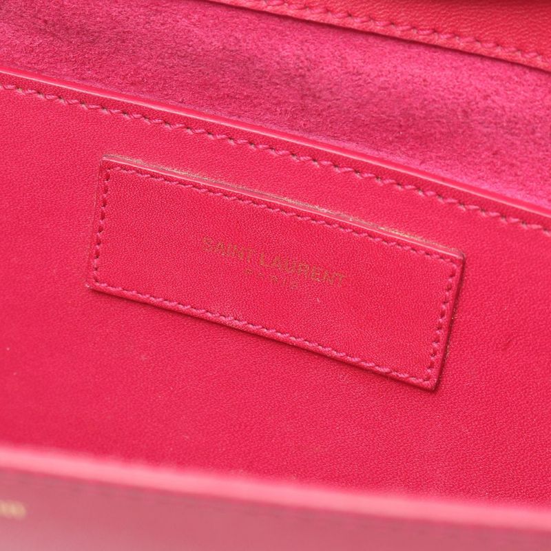 Saint Laurent Paris Shoulder Bag Betty Magenta Leather Chain — view 4