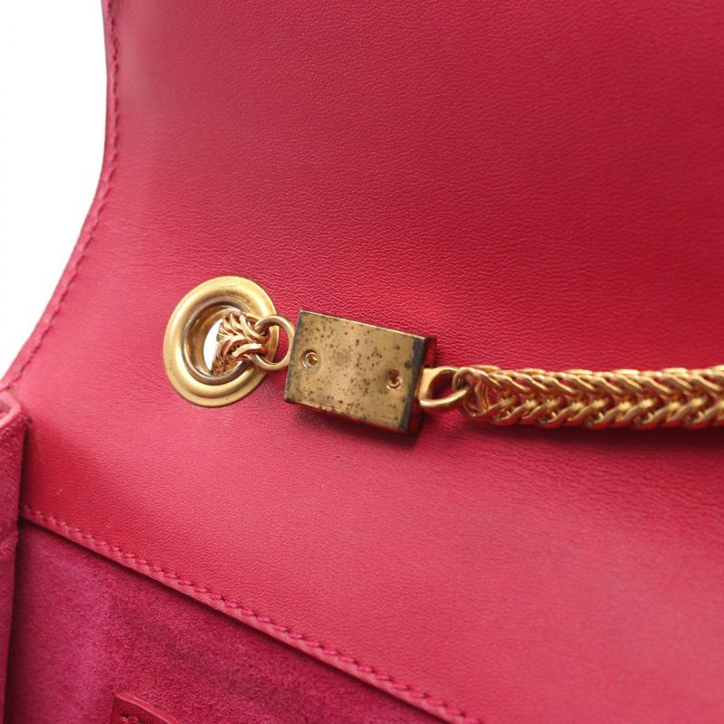 Saint Laurent Paris Shoulder Bag Betty Magenta Leather Chain — view 6