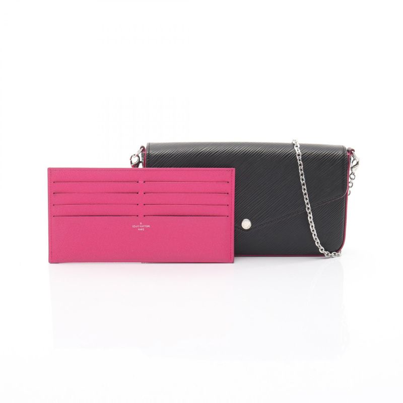 Louis Vuitton Shoulder Bag Pochette Felicie Epi Noir Black Hot Pink — view 6