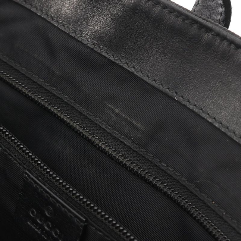 Gucci Tote Bag Sherry Line Black Canvas Leather — view 8