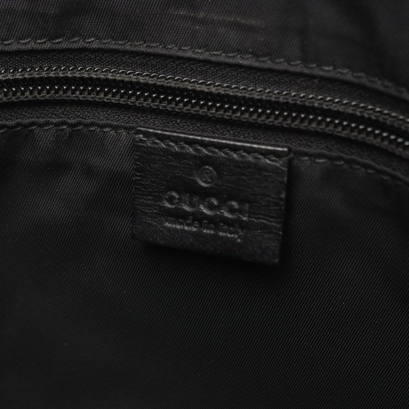 Gucci Tote Bag Sherry Line Black Canvas Leather — view 4